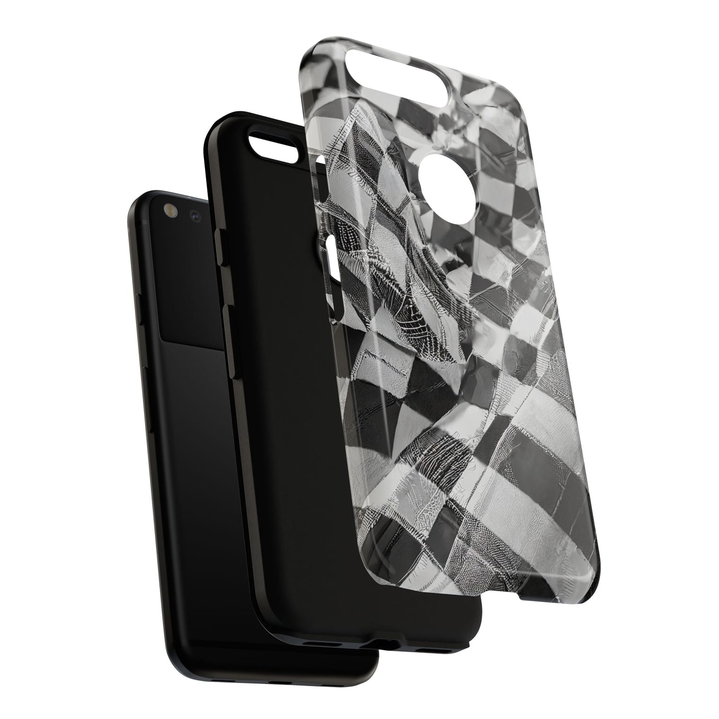 Abstract Checker Print Tough Phone Case