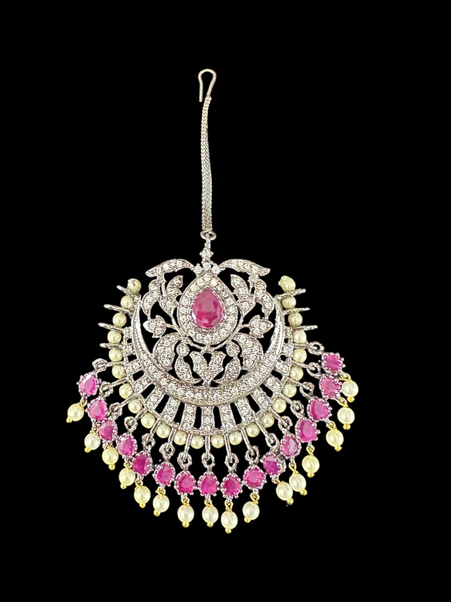 ERTK202 Victorian earrings tika - ruby ( READY TO SHIP )