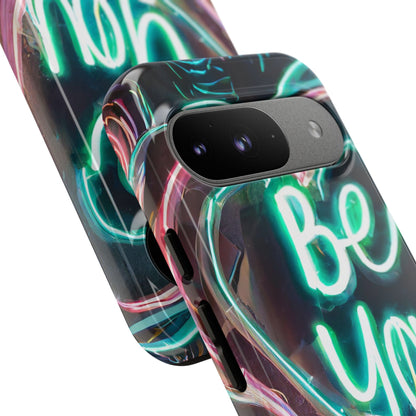 Be You Colorful Neon Heart Tough Phone Case