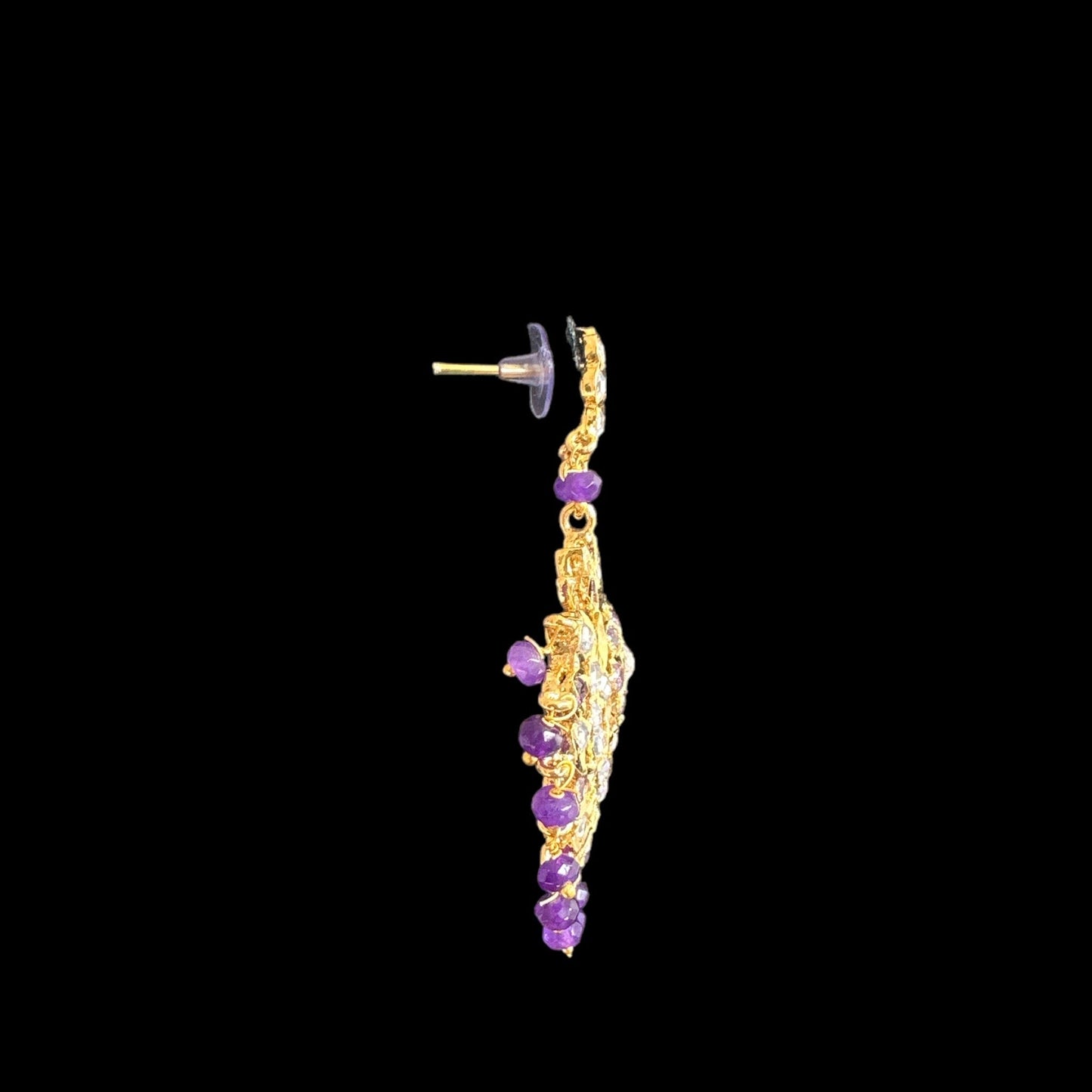 DER561 Saha chandbali in amethyst  ( READY TO SHIP )