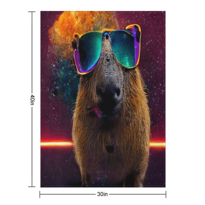 Ok I Pull Up Capybara With Sunglasses Throw Blanket
