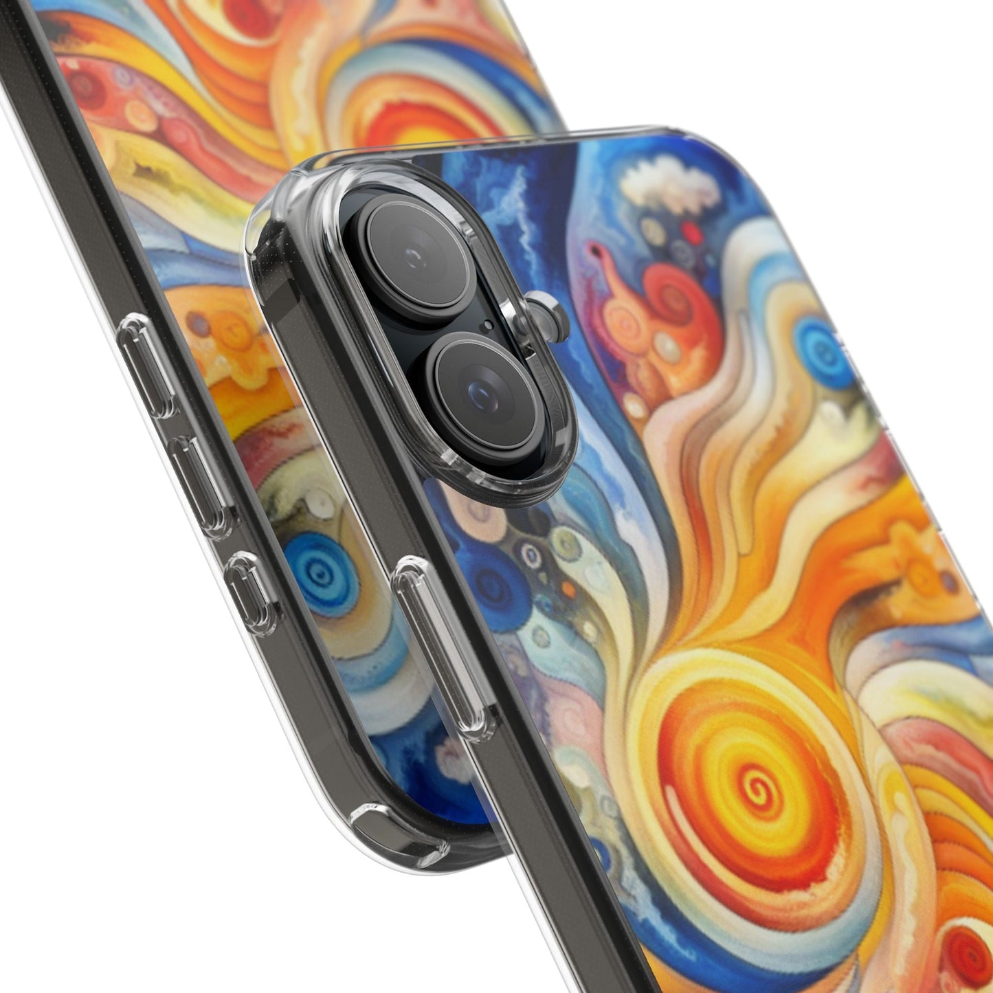 Colorful Abstract Swirl Clear Phone Case