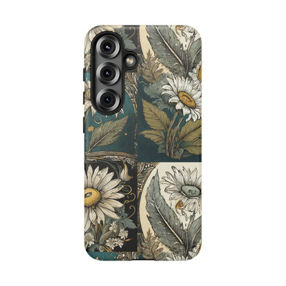 Abstract Teal Daisy Tough Phone Case