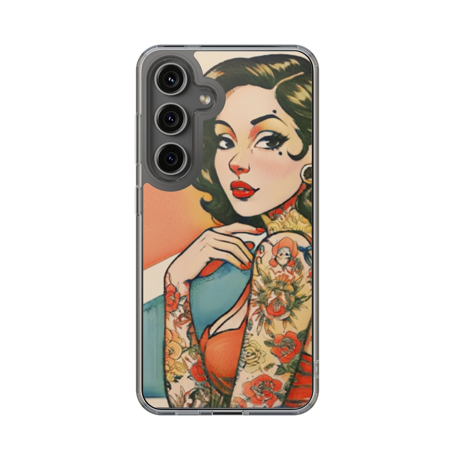 Retro Pin Up Clear Phone Case