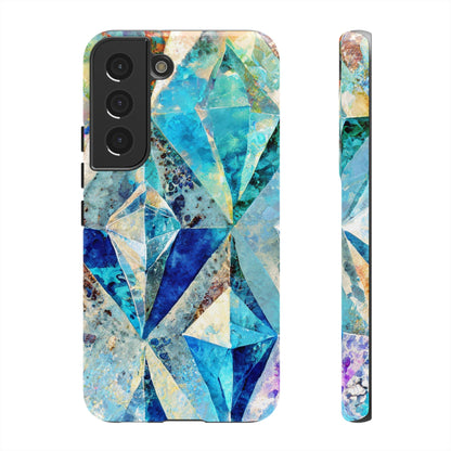 Diamond Blue Abstract Tough Phone Case