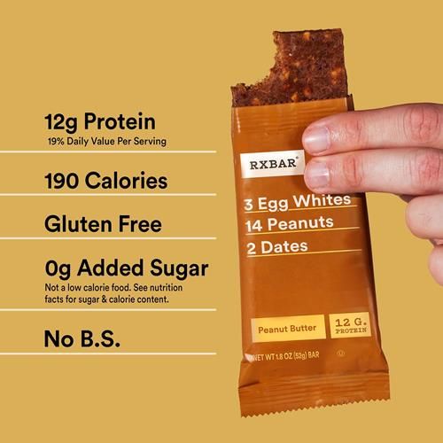 Rxbar Protein Bars, Protein Snack, Snack Bars, Peanut Butter, 9.15Oz Box (5 Bars)