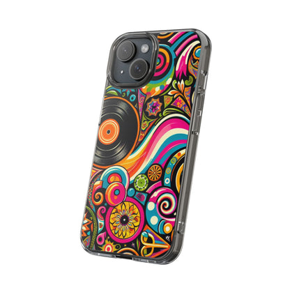 Colorful Vinyl Record Clear Phone Case