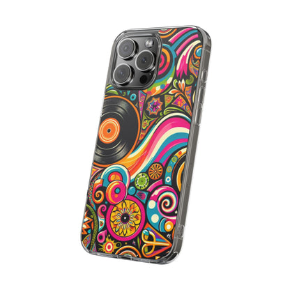 Colorful Vinyl Record Clear Phone Case