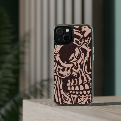 Gothic Abstract Skull Clear Phone Case