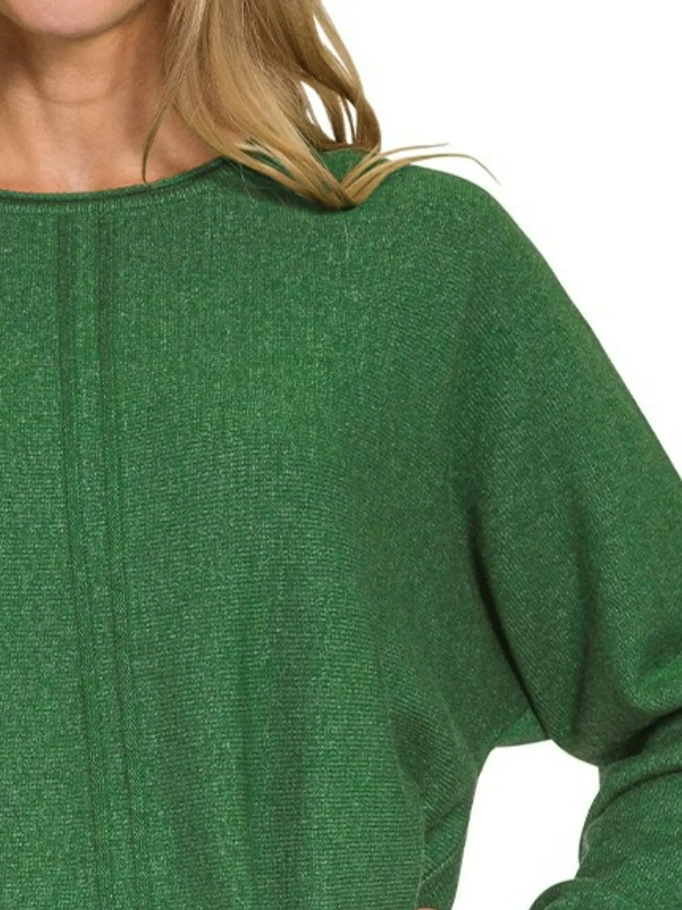 Viscose Front Seam Round-Neck Sweater