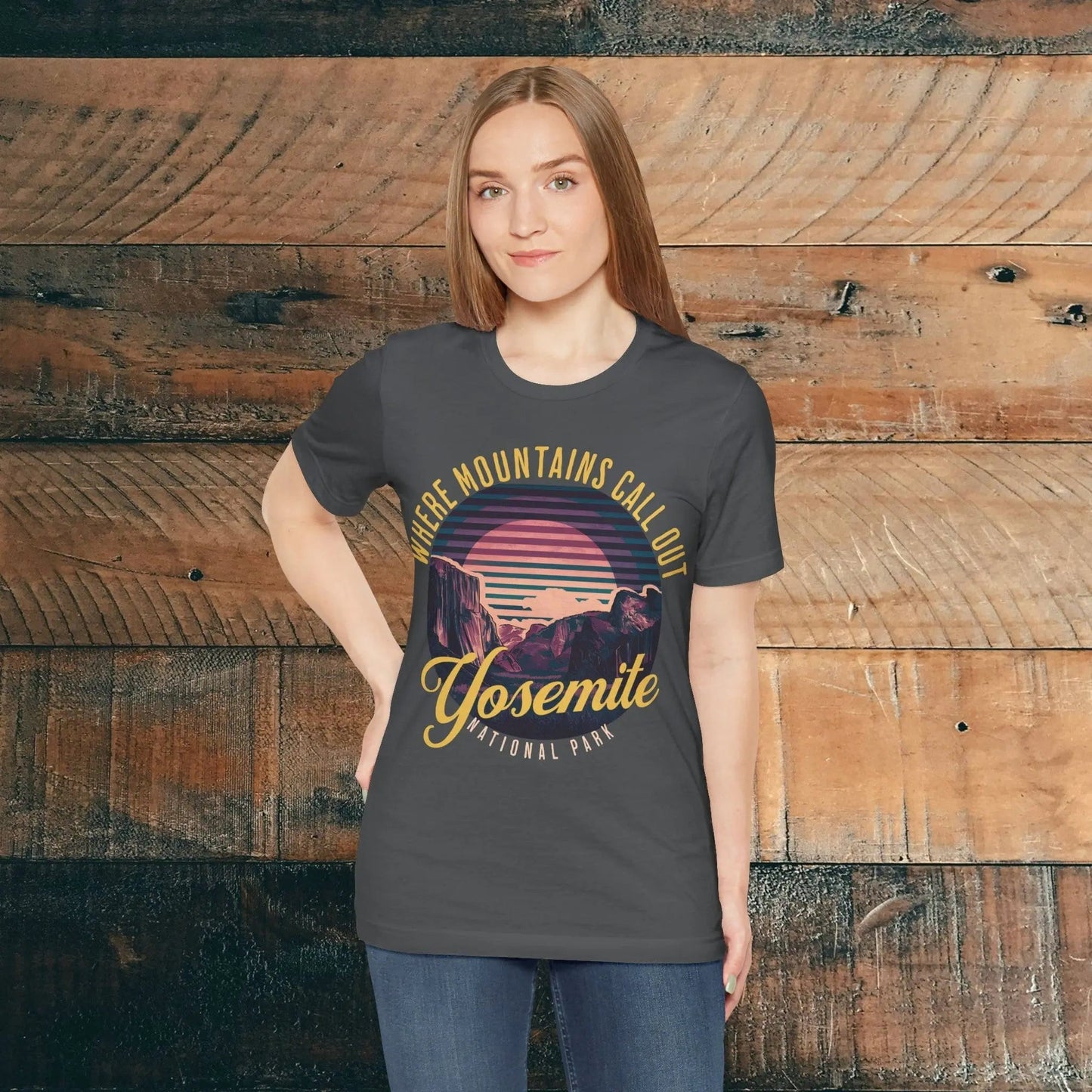 Yosemite National Park Unisex T-Shirt California Retro Mountains Call Out