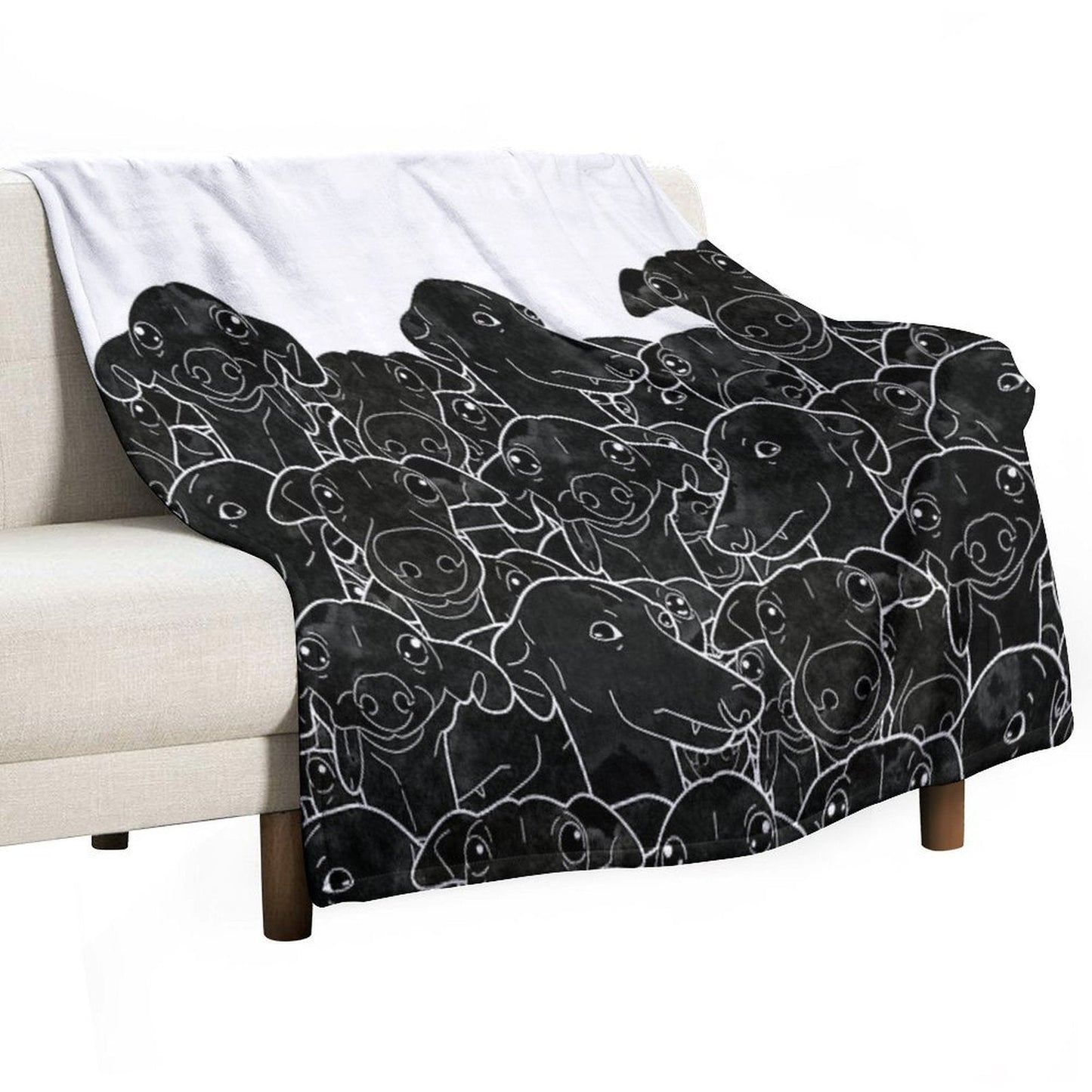 Greyhounds Black And White Pattern Throw Blanket