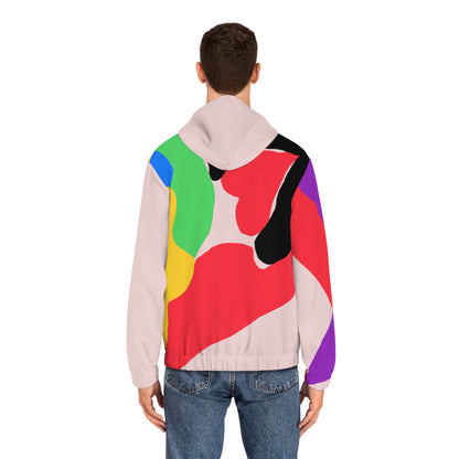 The Heart Sugar Rose Meringue Men's Zip Hoodie