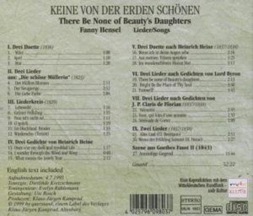 F. MENDELSSOHN - Lieder Music CD