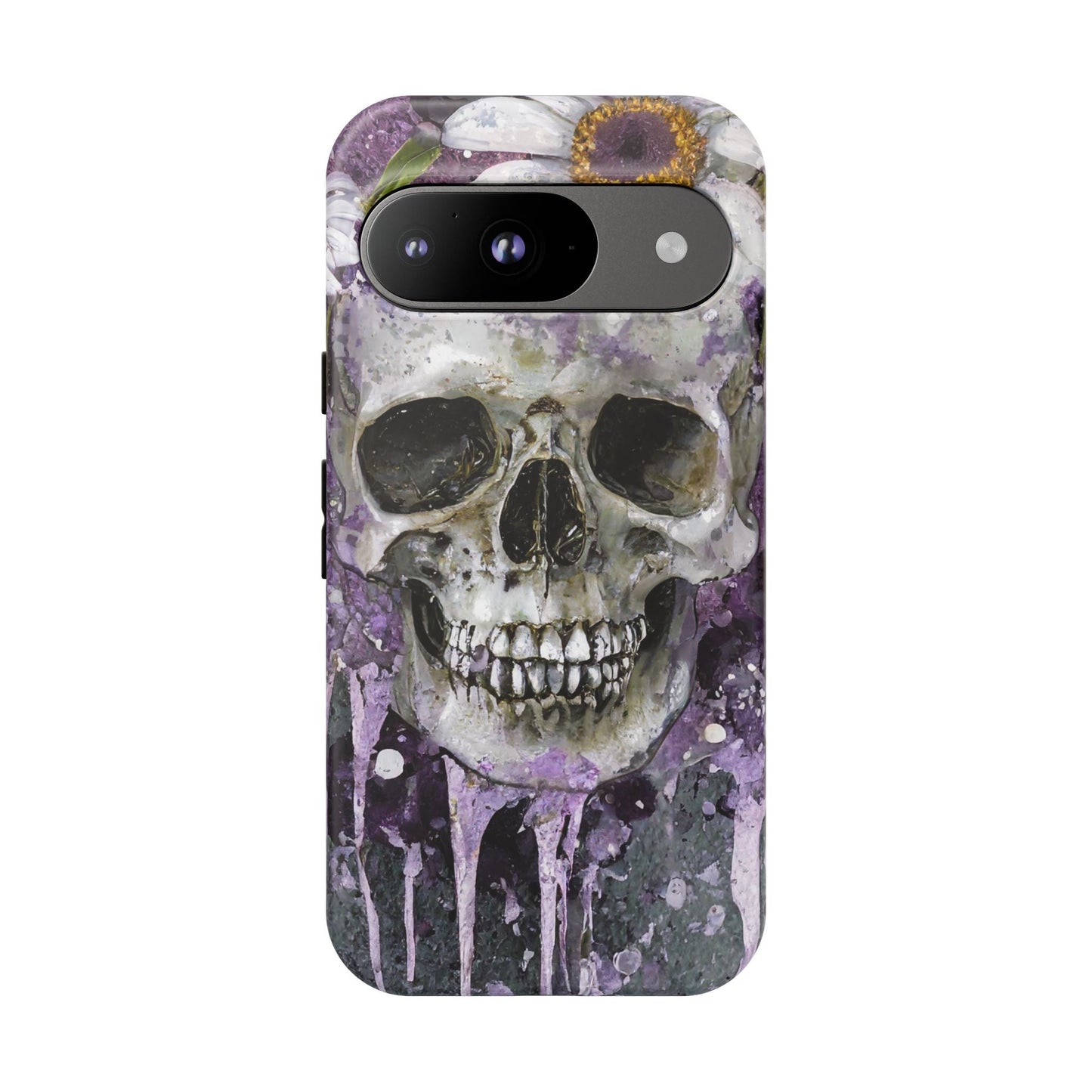 Plum Skull and Daisy Tough Phone Case