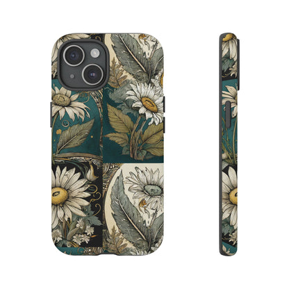 Abstract Teal Daisy Tough Phone Case