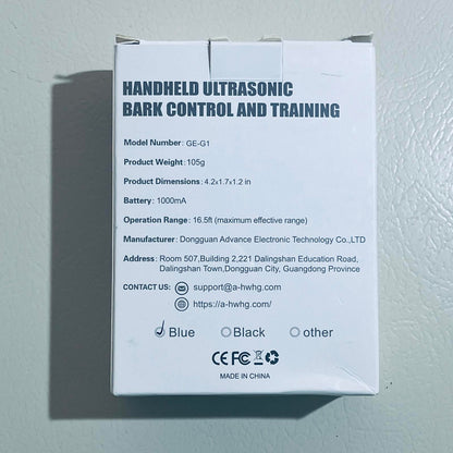 Handheld Ultrasonic Bark Control and Training Device