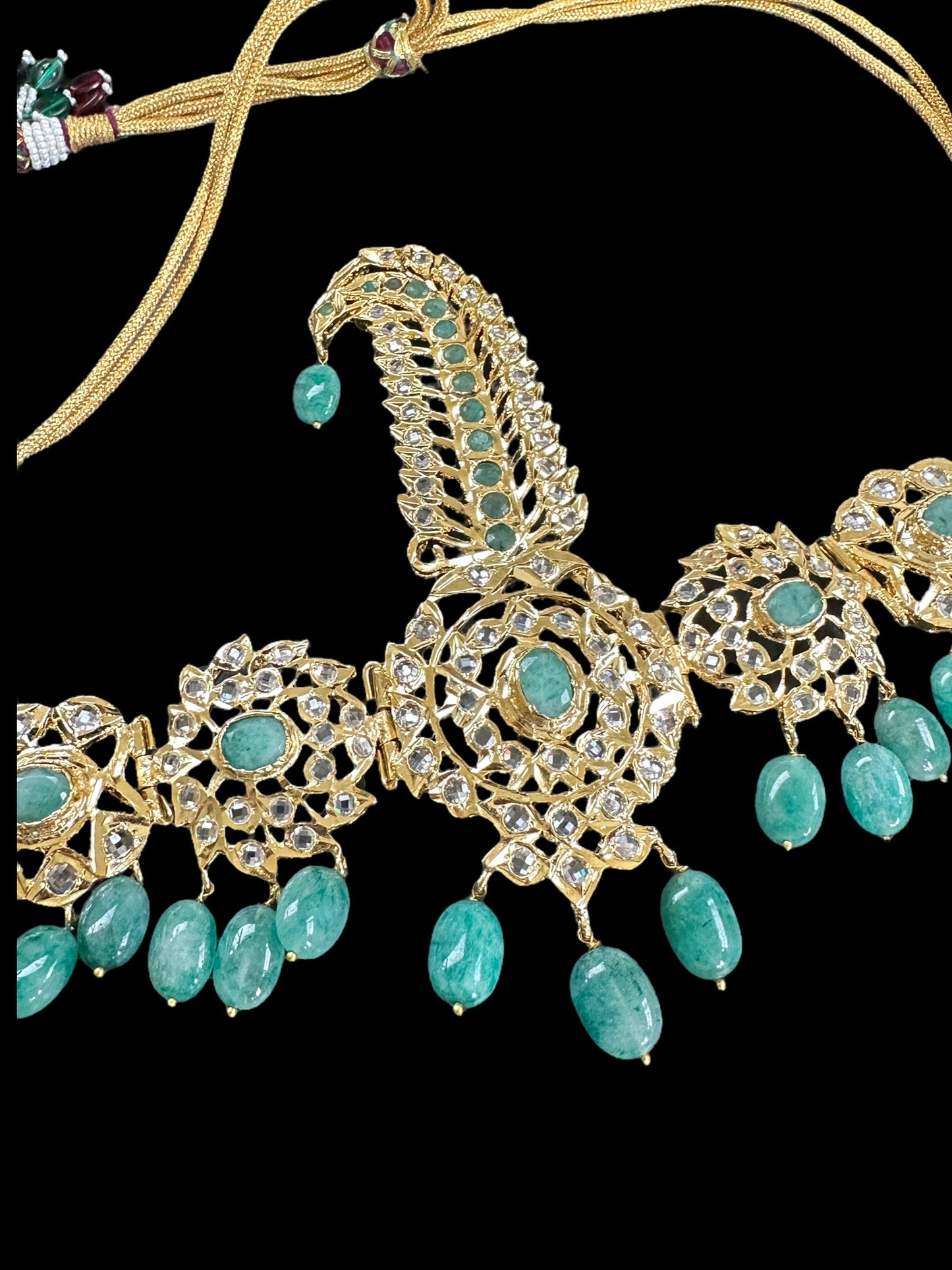 DJTK148 Hyderabadi sarpech in emeralds ( SHIPS IN 4 WEEKS )