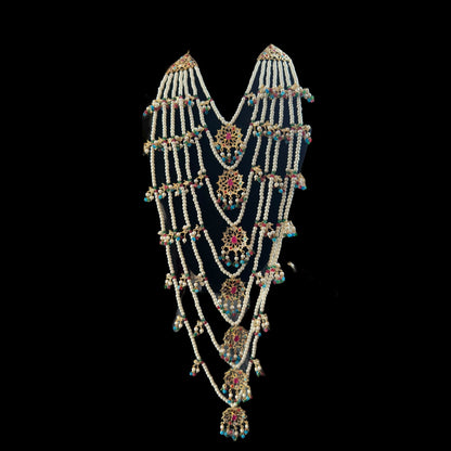 SAT97 Navratan satlada with double jhumka ( SHIPS IN 4 WEEKS )