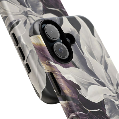 White & Plum Floral Tough Phone Case