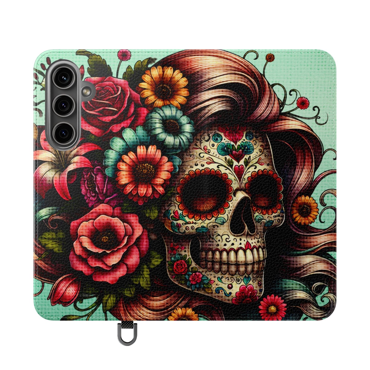 Sugar Skull Flip Wallet Phone Case