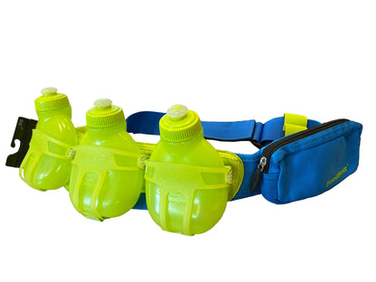 FuelBelt R3O 3 Bottle Belt, Blue/Yellow/Green, One Size *