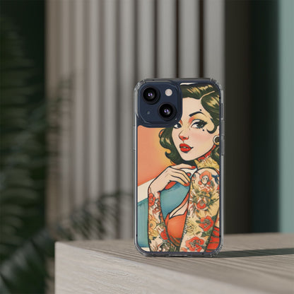 Retro Pin Up Clear Phone Case
