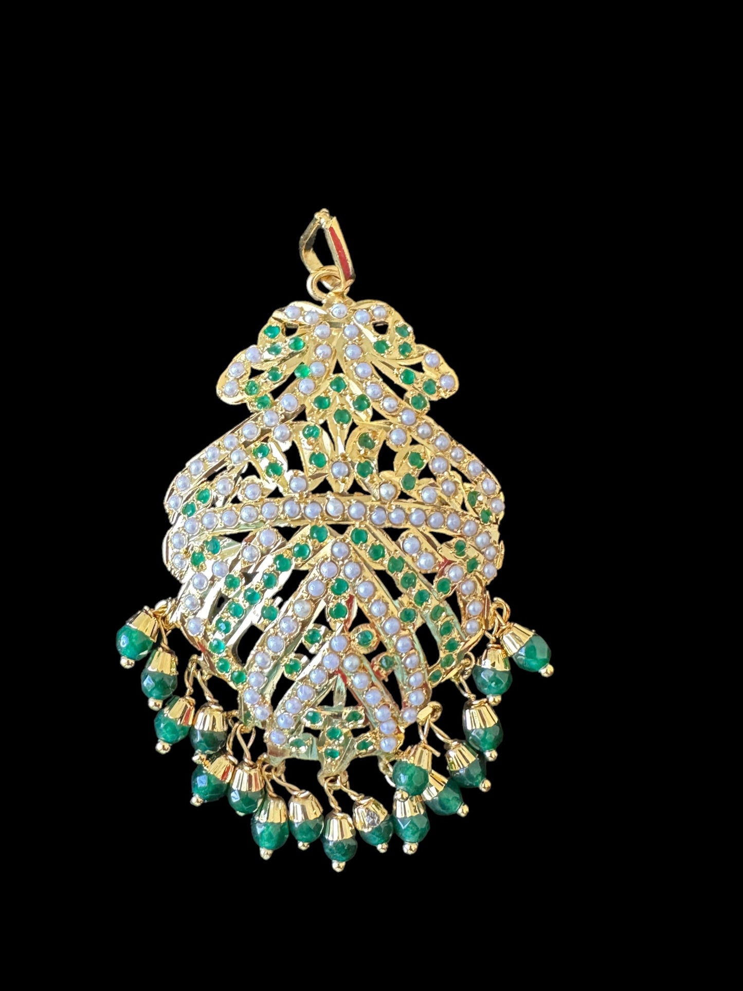 PS306  Shahreen emerald pendant set ( READY TO SHIP )