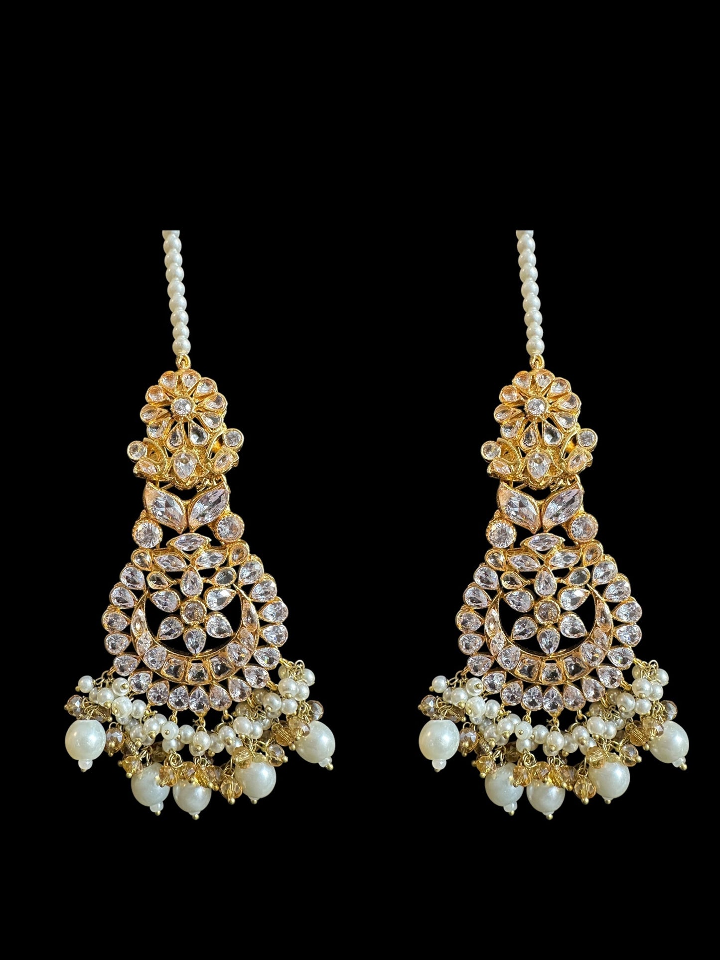 BR477 JIMENA bridal set in zircon and pearls ( SHIPS IN 4 WEEKS )