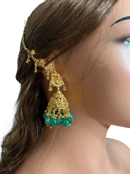 DER323 Sadhna Jhumk Earrings | Handcrafted gold plated earrings  (Ready-to-Ship)