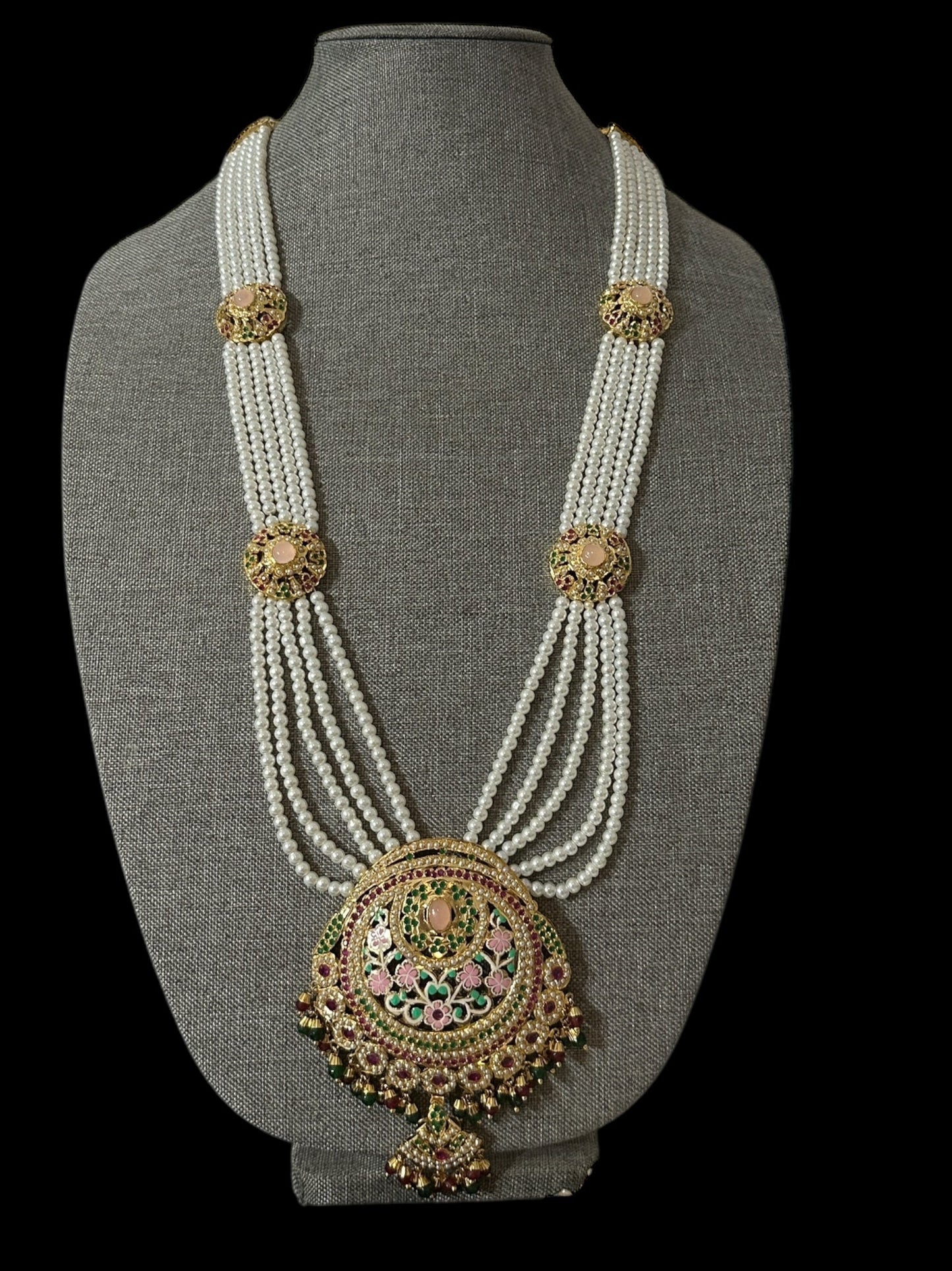 DLN126 Arshi jadau meena long Rani haar - Multicolor ( SHIPS IN 4 WEEKS )
