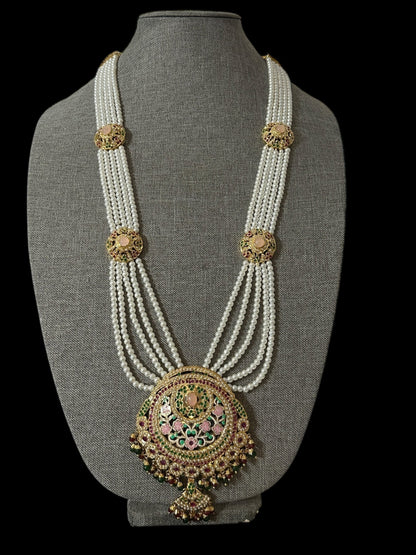 DLN126 Arshi jadau meena long Rani haar - Multicolor ( SHIPS IN 4 WEEKS )