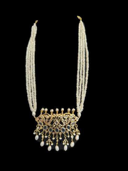 PS542 Hyderabadi / Nizami tirmani in fresh water pearls with chandbali( SHIPS IN 4 WEEKS )