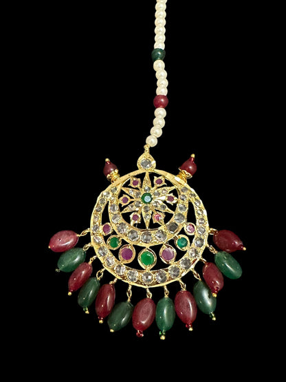 DJTK339  Isra tika in ruby emerald combination ( READY TO SHIP )