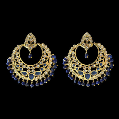 DER624  Noor chandbali in blue     (READY TO SHIP )