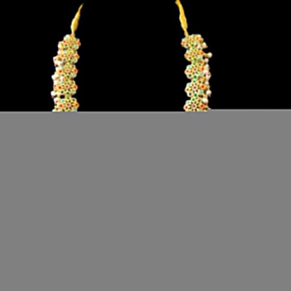 DNS85 Malavika necklace set with jhumka and ring - Navratan ( SHIPS IN 2 WEEK )