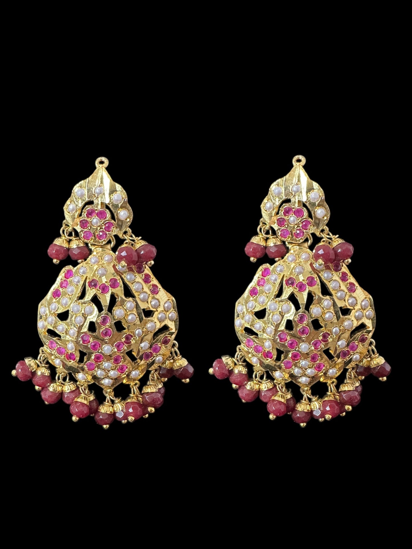 C567 Mehera bridal choker set in ruby pearl combination ( READY TO SHIP )