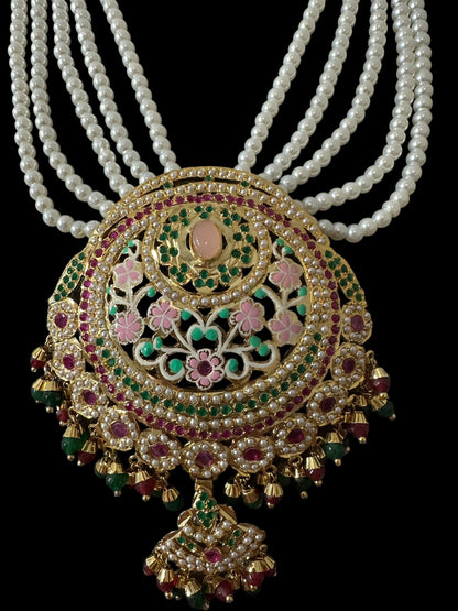 DLN126 Arshi jadau meena long Rani haar - Multicolor ( SHIPS IN 4 WEEKS )
