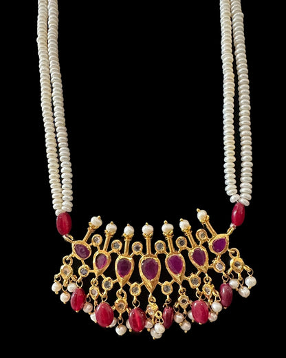 PS558 Hyderabadi / Nizami tirmani in fresh water pearls with chandbali( READY TO SHIP )