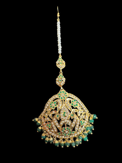 DJTK354 Jadau tika in green , ( SHIPS IN 4 WEEKS  )