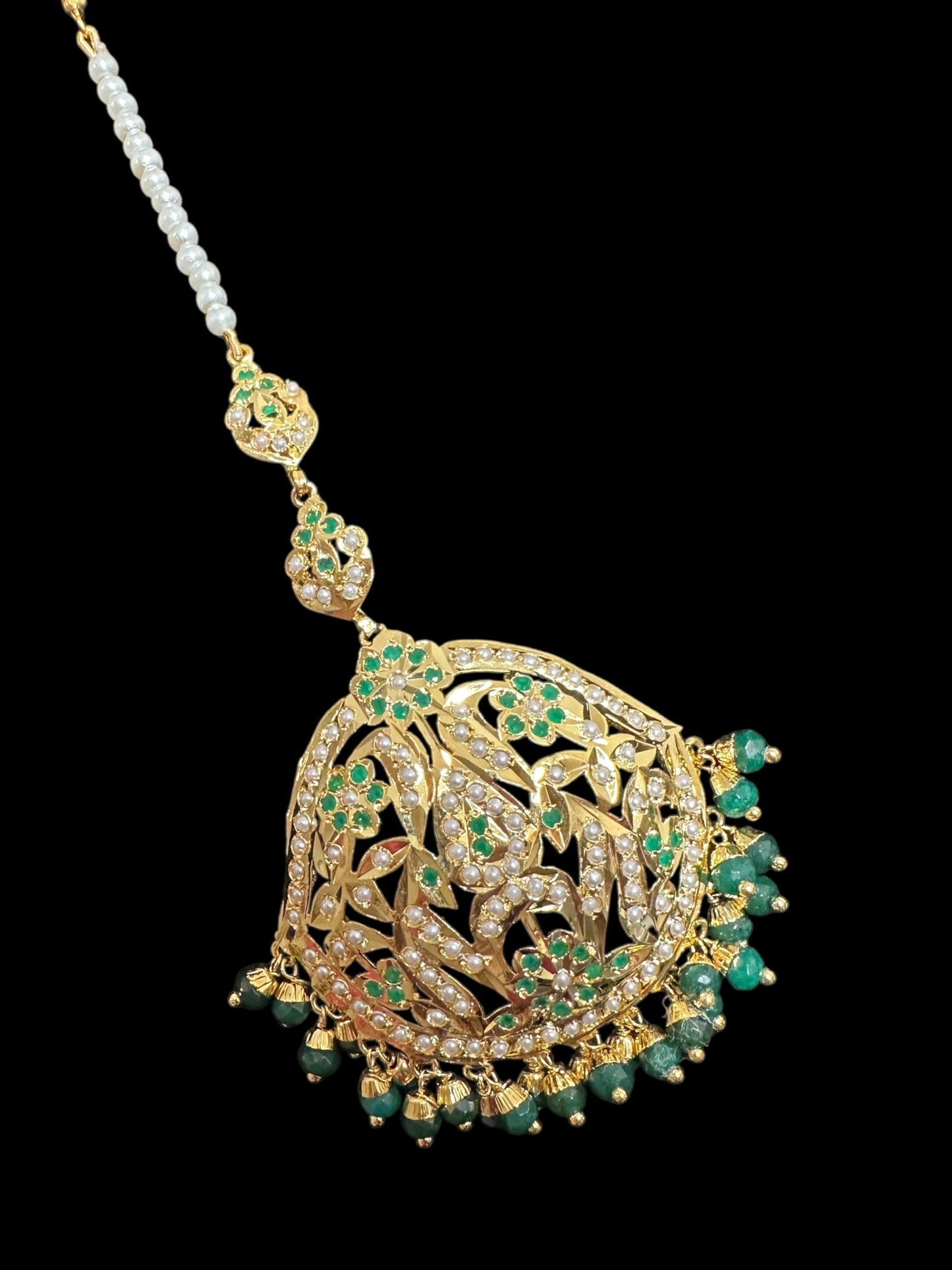 DJTK354 Jadau tika in green , ( SHIPS IN 4 WEEKS  )