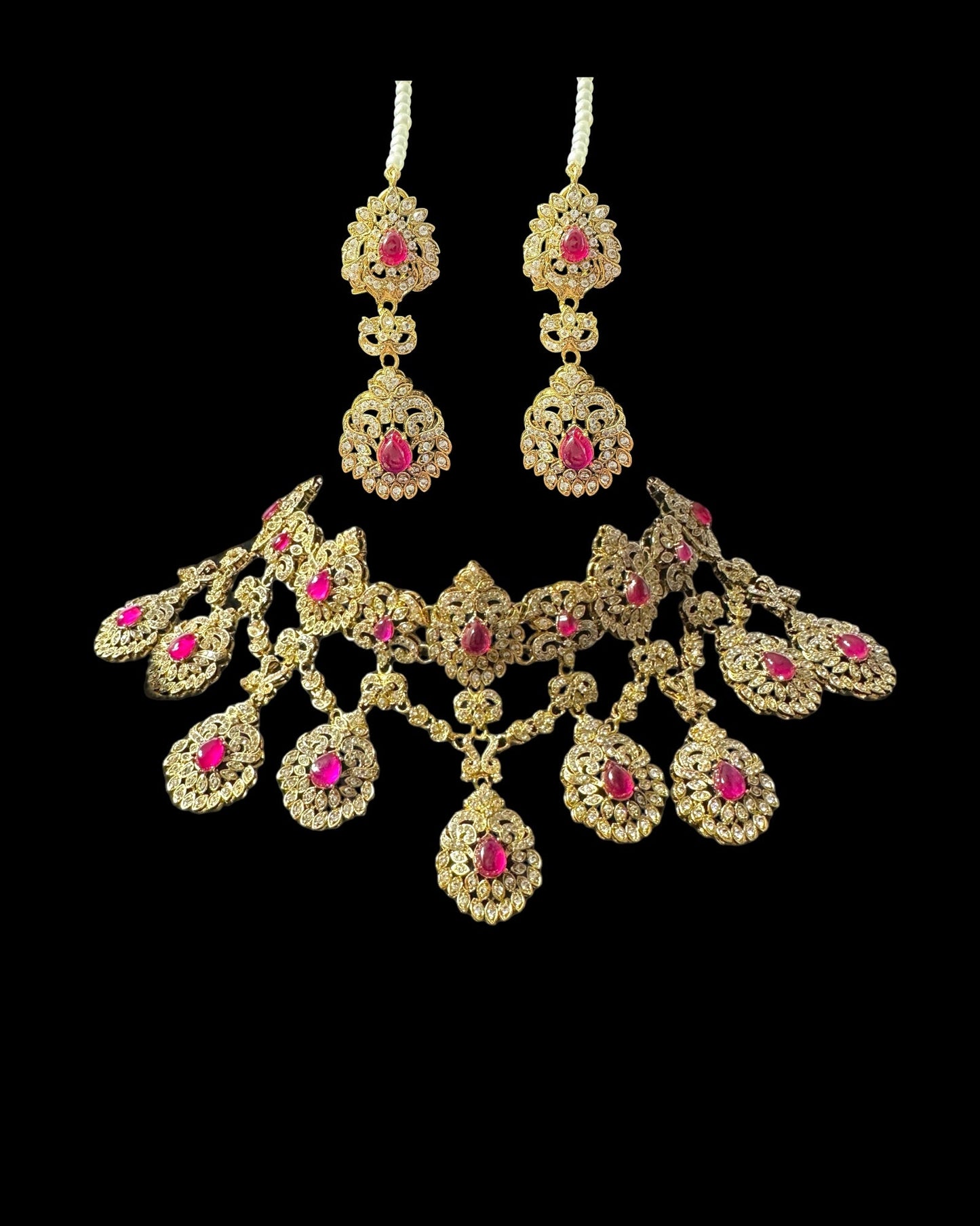 BR490 MEHTAB bridal set in ruby ( READY TO SHIP )