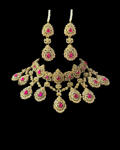 BR490 MEHTAB bridal set in ruby ( READY TO SHIP )