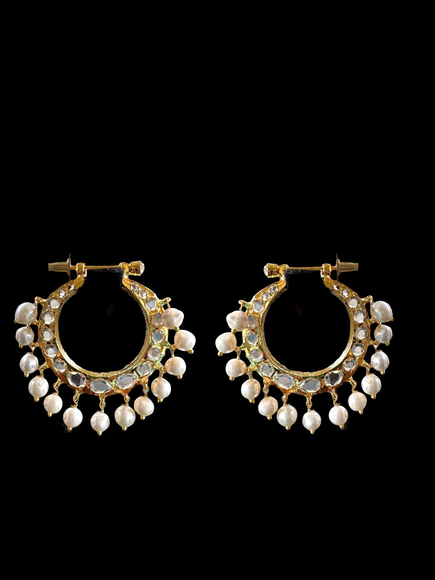 DER558 Chandbali in fresh water pearls ( READY TO SHIP )