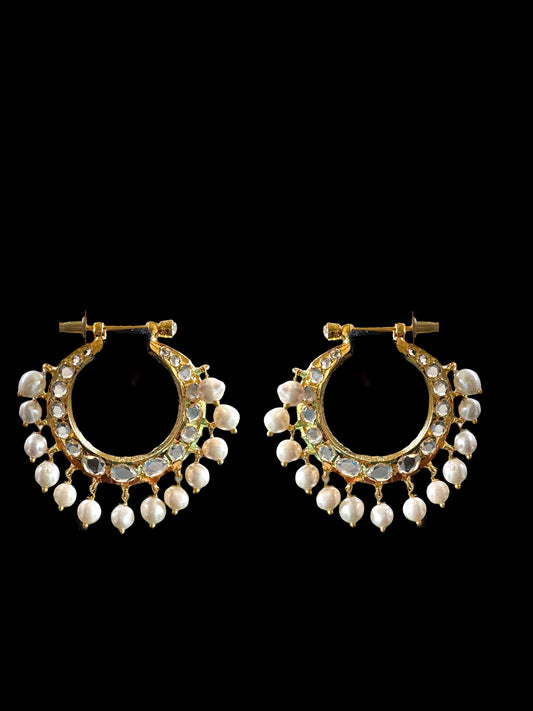 DER558 Chandbali in fresh water pearls ( READY TO SHIP )