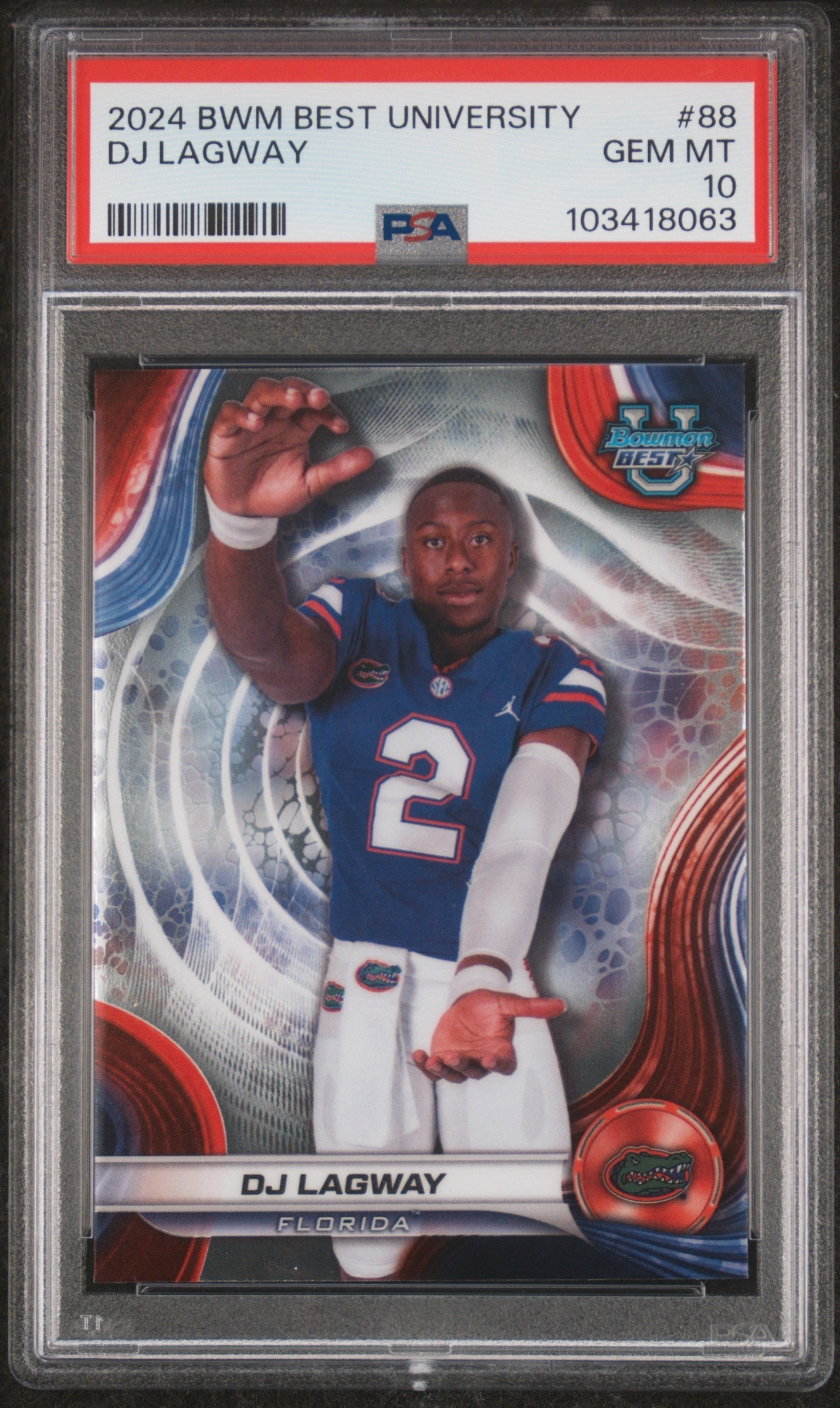 Graded 2024 Topps Bowman Best University DJ Lagway #88 Rookie RC Football Card PSA 10 Gem Mint