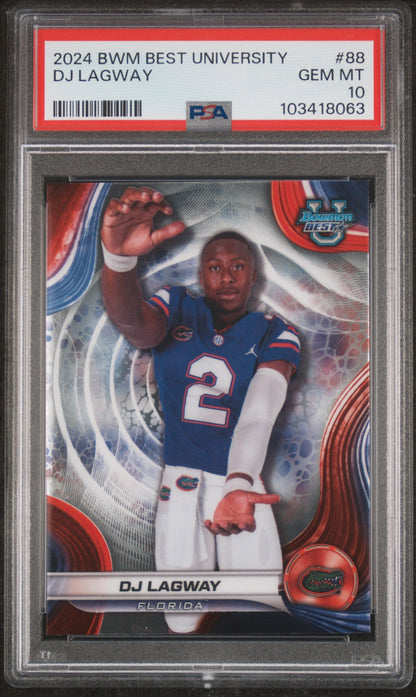 Graded 2024 Topps Bowman Best University DJ Lagway #88 Rookie RC Football Card PSA 10 Gem Mint