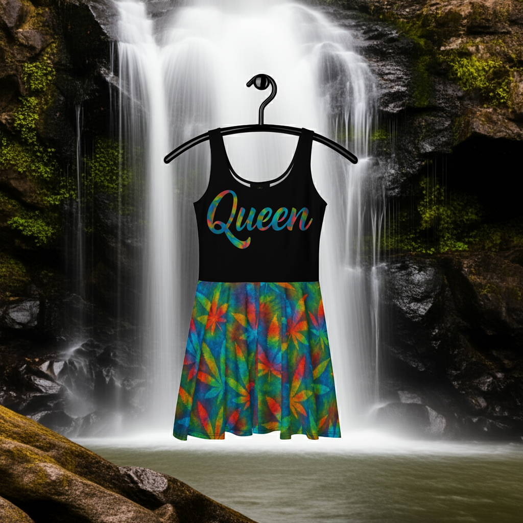Queen Tie-Dye Skater Dress
