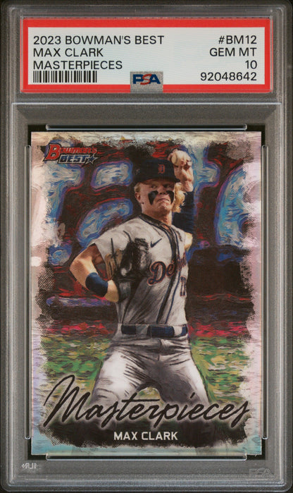 Graded 2023 Topps Bowmans Best Max Clark #BM12 Masterpieces Rookie RC Baseball Card PSA 10 Gem Mint