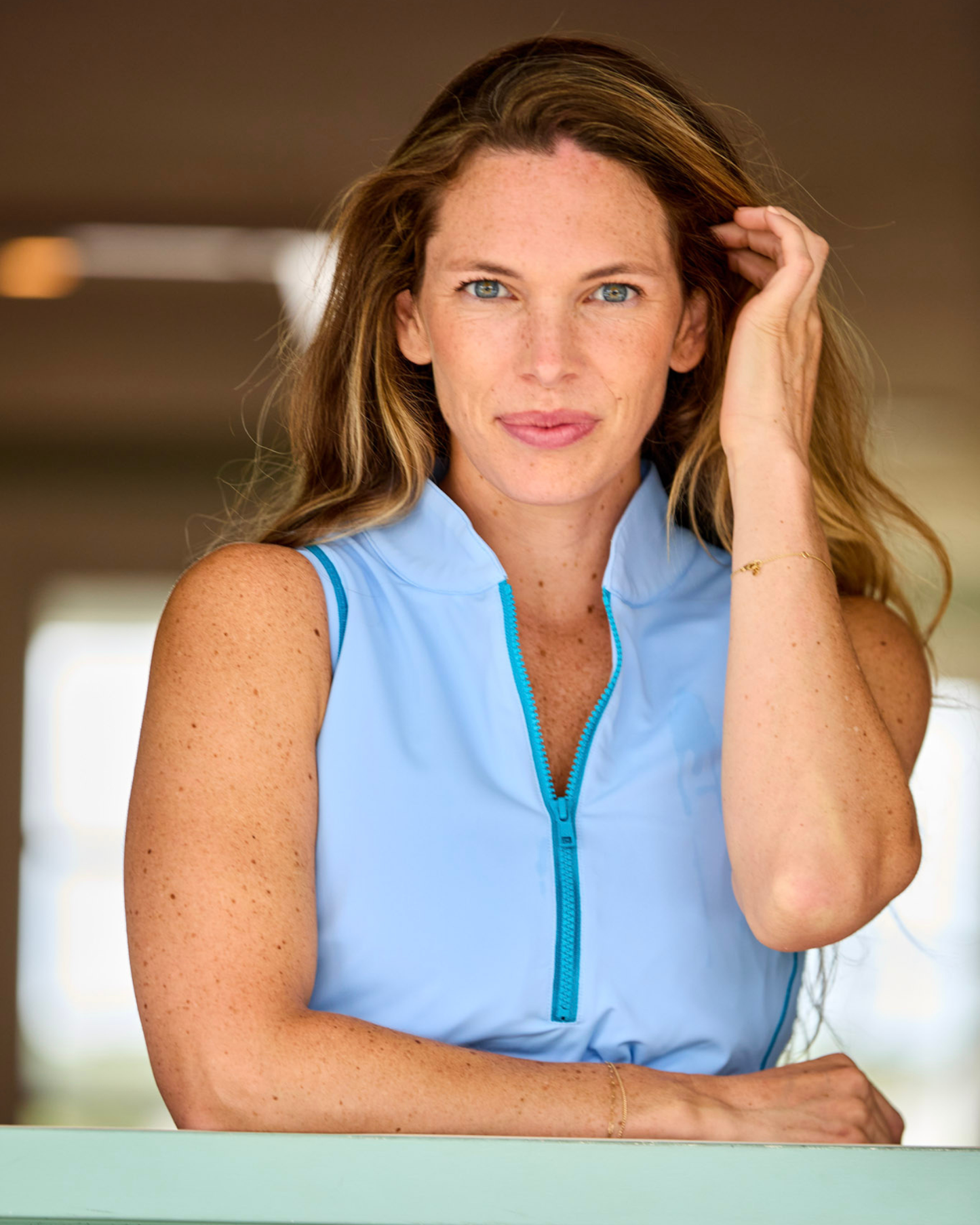 Get Soaked Sleeveless Swim Top with Built-in Bra